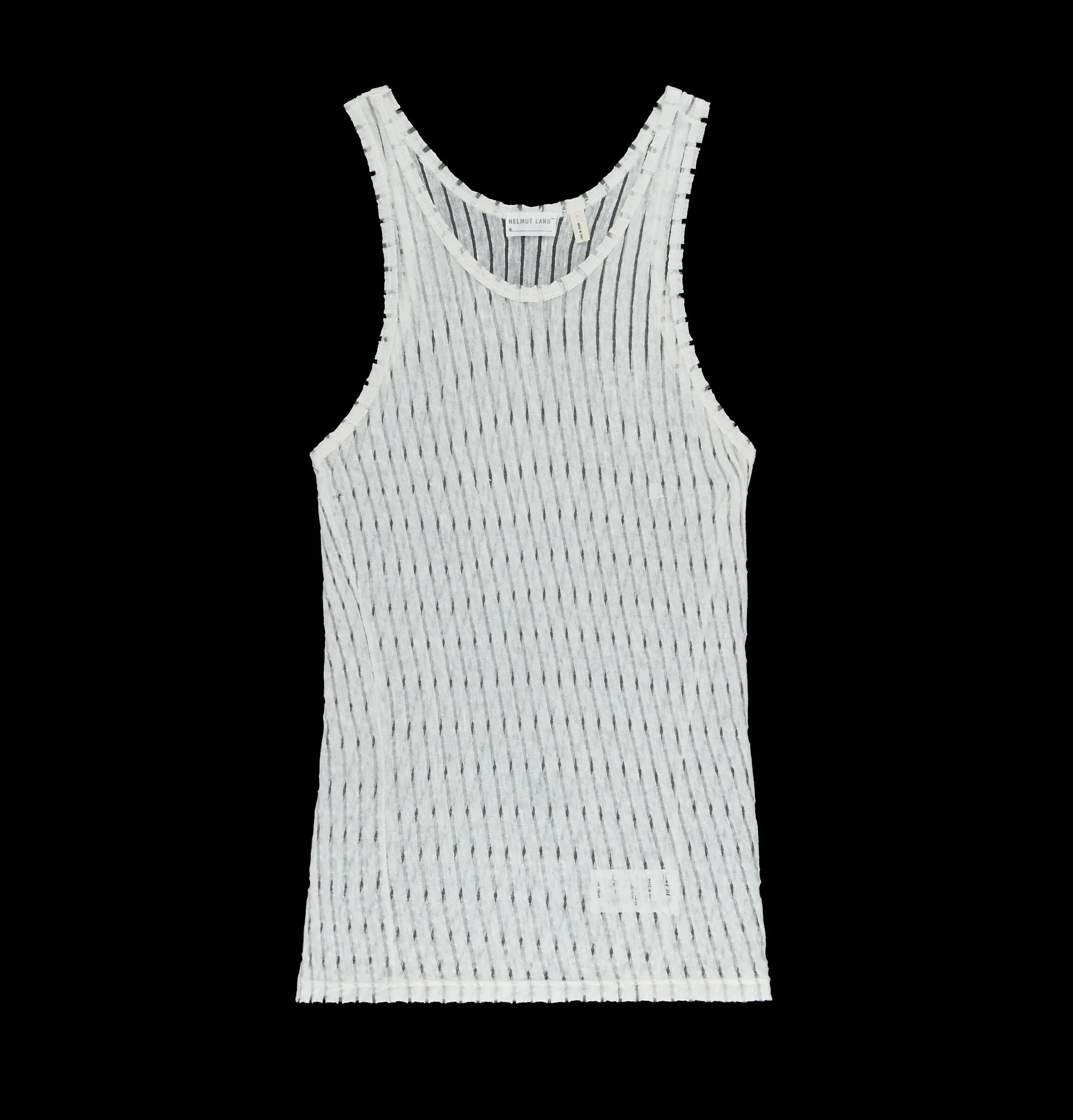 2000 Transparent Stripe Linen Jersey Tank Top with HL Logo