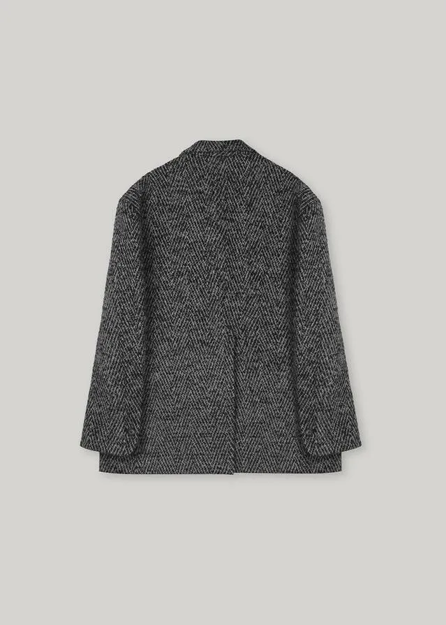 [2ND] ELBORN | Lucas Wool Double Coat (Black)