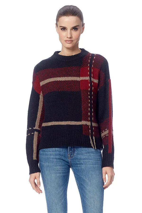 360 Cashmere - Women's Sivan Sweater Portobello/Black/Oxblood