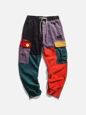 Aelfric Eden "Back to 90's" Patchwork Color Block Corduroy Pants