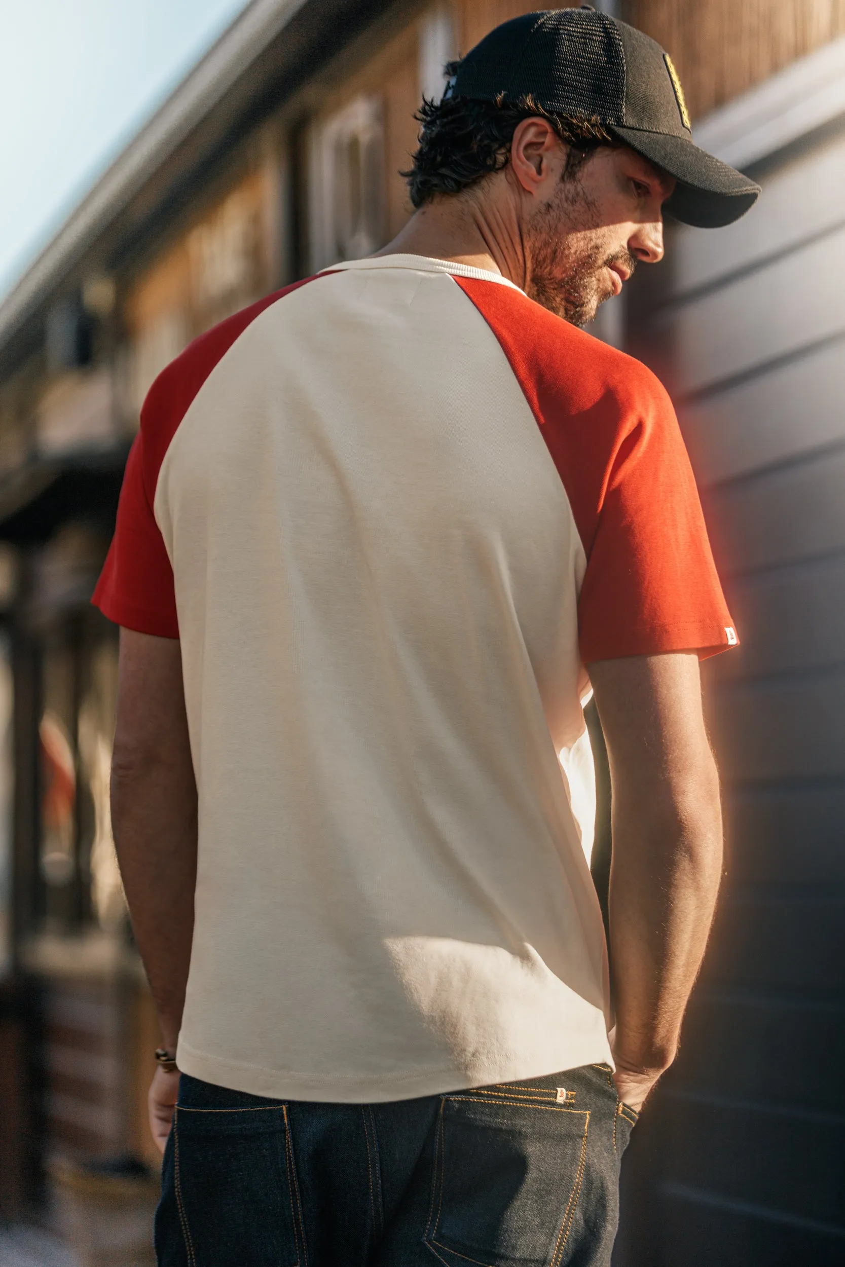 &SONS The Chariot Henley T-Shirt Raw/Red