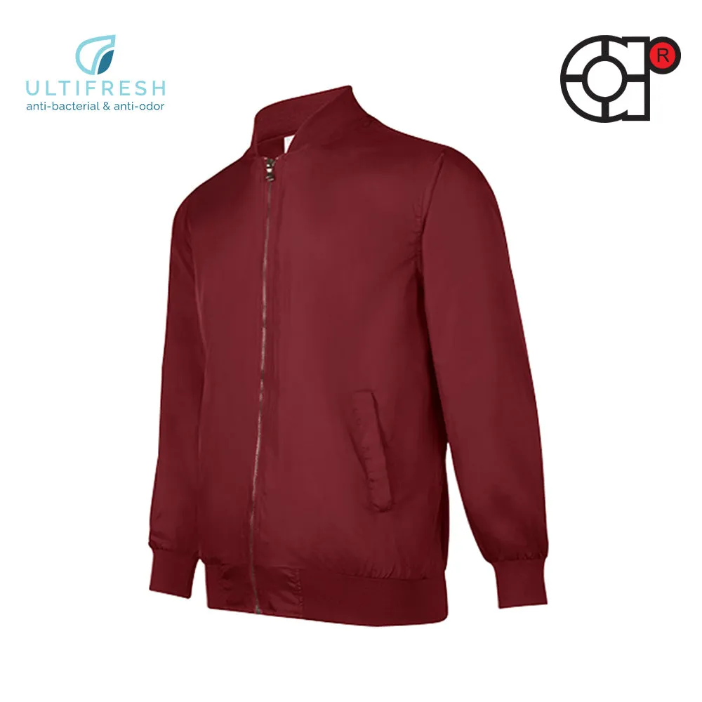 ARORA UNISEX ZIP UP BOMBER JACKET (MAROON)