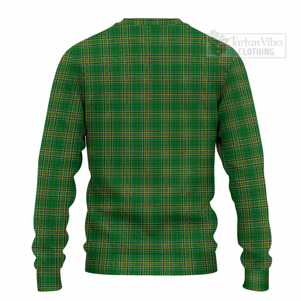 Ashmore Irish Clan Tartan Knitted Sweater with Coat of Arms