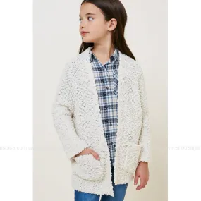 aurora cream popcorn cardigan