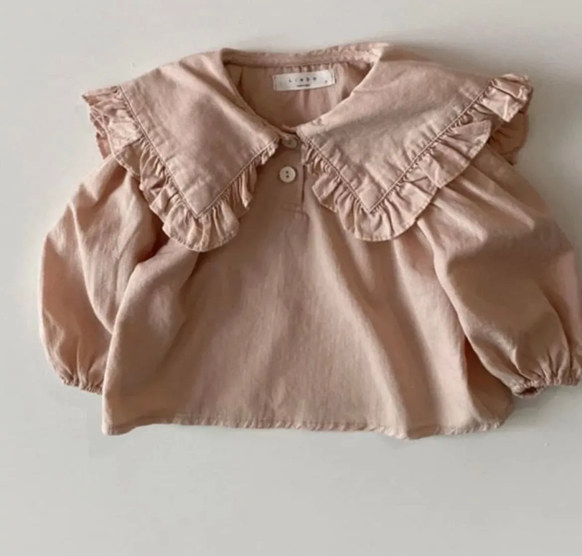 Baby Girl Peter Pan Collar Blouse - Dusty Pink