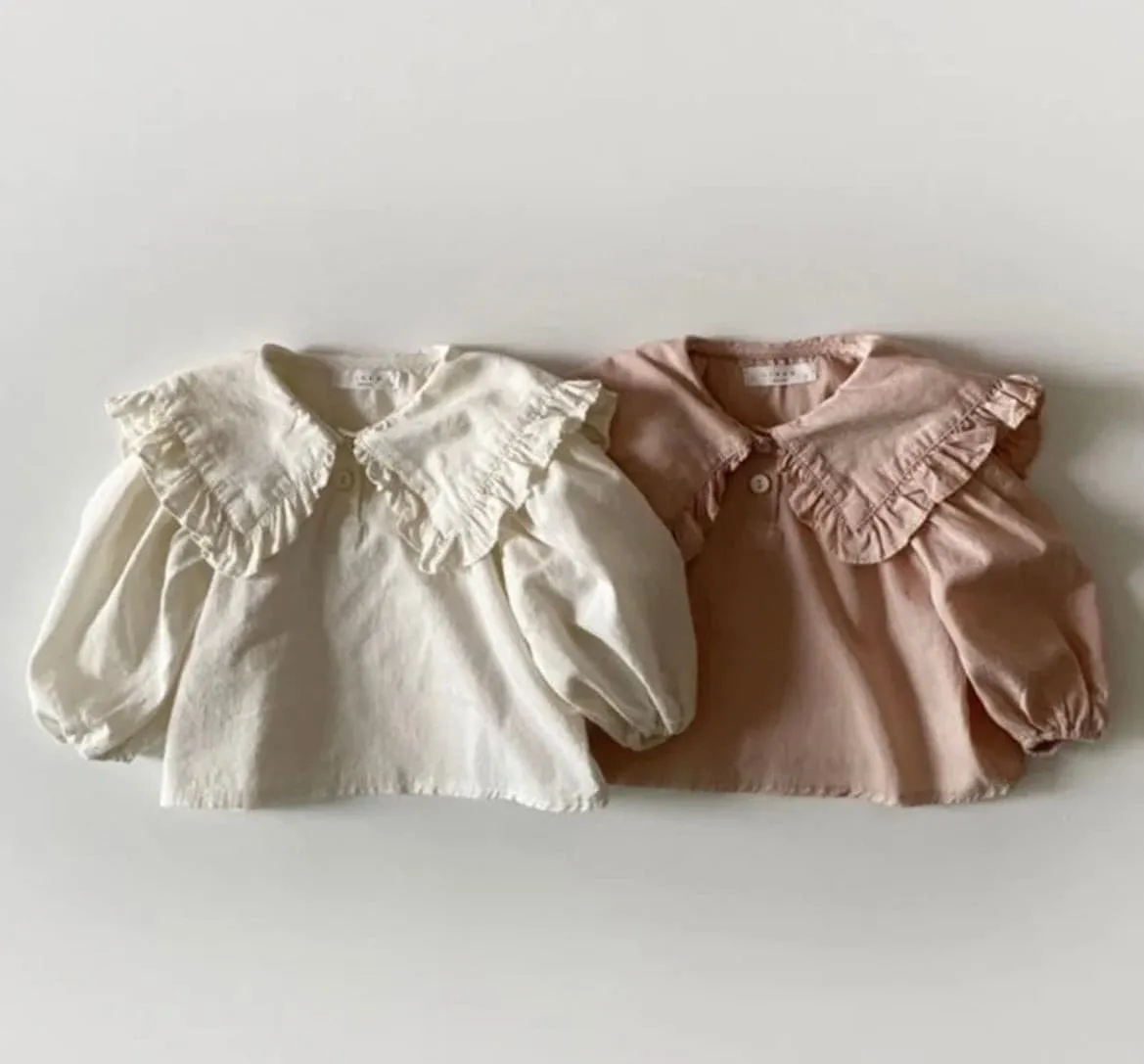 Baby Girl Peter Pan Collar Blouse - Dusty Pink