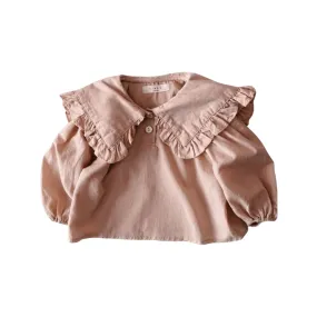 Baby Girl Peter Pan Collar Blouse - Dusty Pink