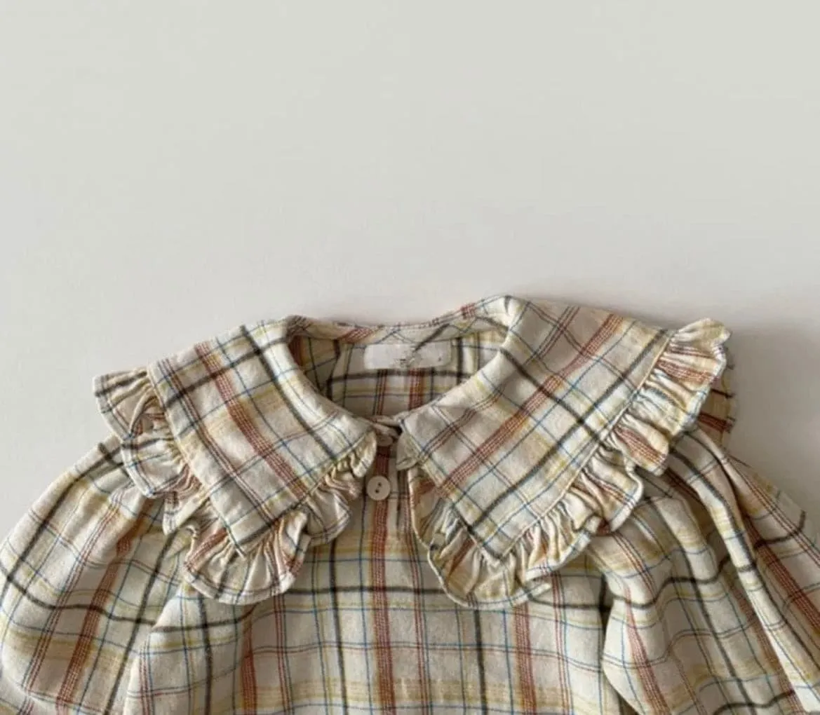 Baby Girl Peter Pan Collar Blouse - Plaid