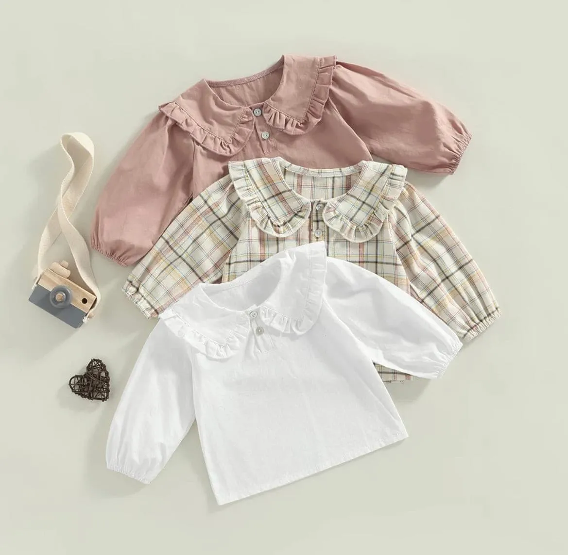 Baby Girl Peter Pan Collar Blouse - Plaid