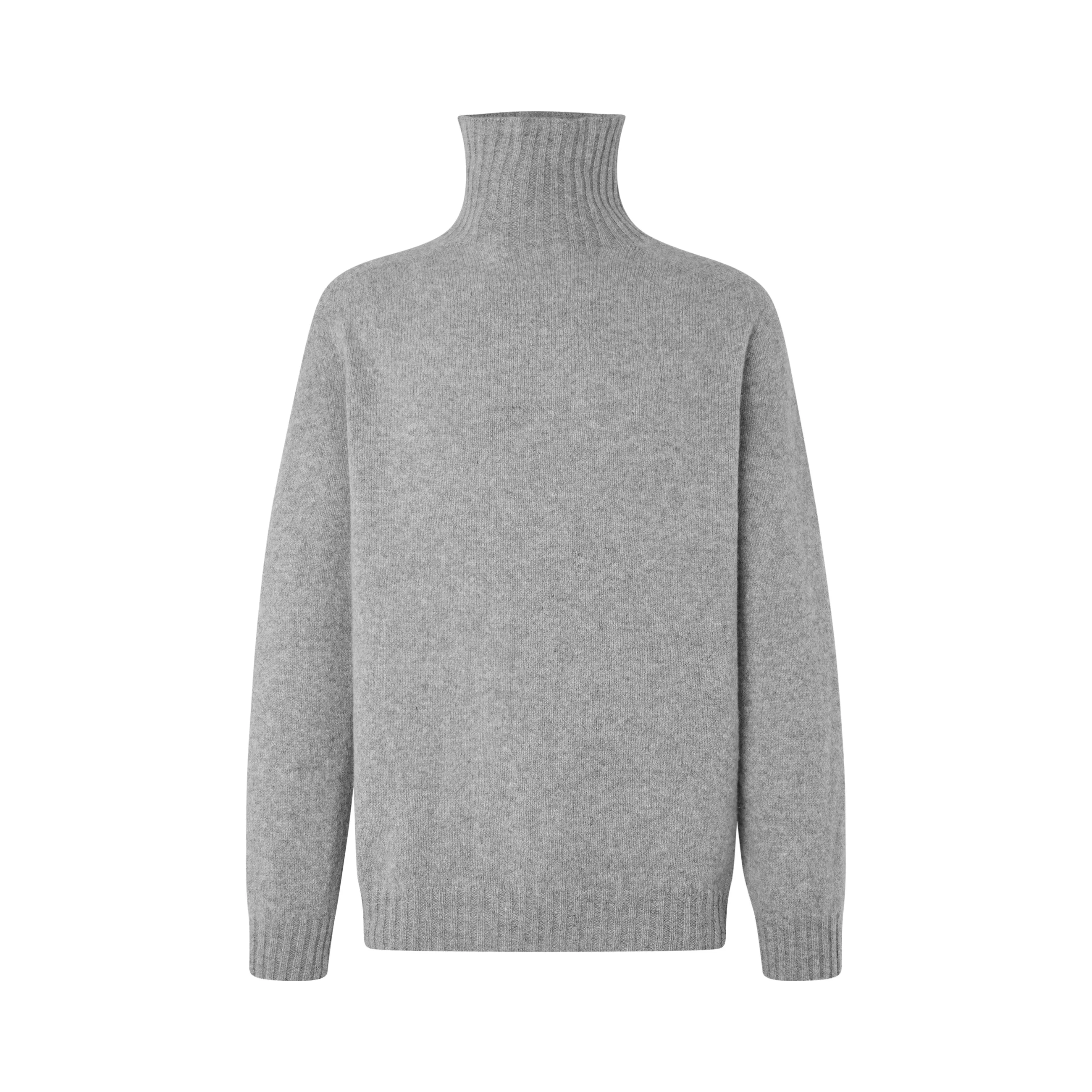 Ballater Roll Neck rullekravesweater, Flannel Grey, Geelong lammeuld