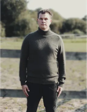 Ballater Roll Neck rullekravesweater, Loden Green, Geelong lammeuld