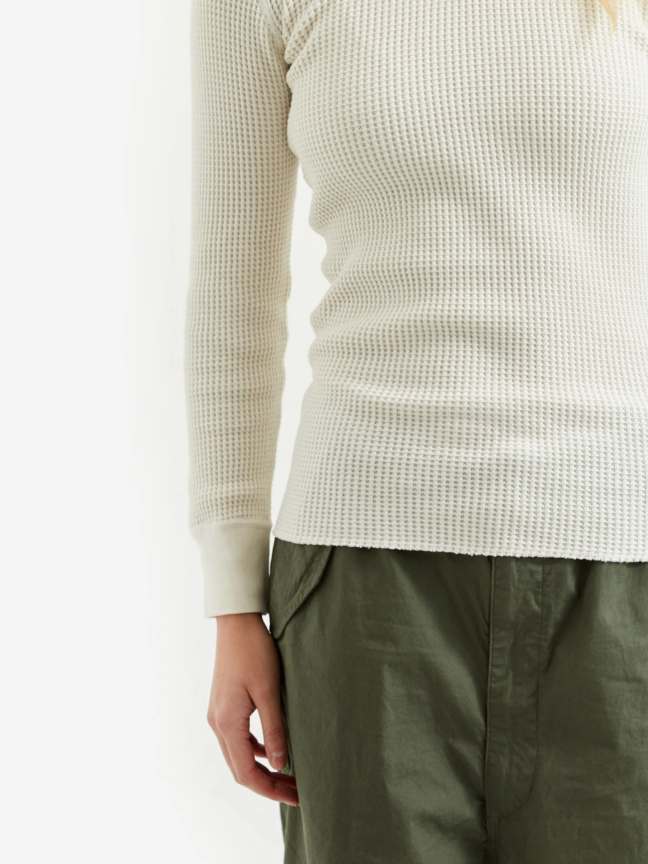 Beams Boy Long Sleeve Thermal Pullover - Off White