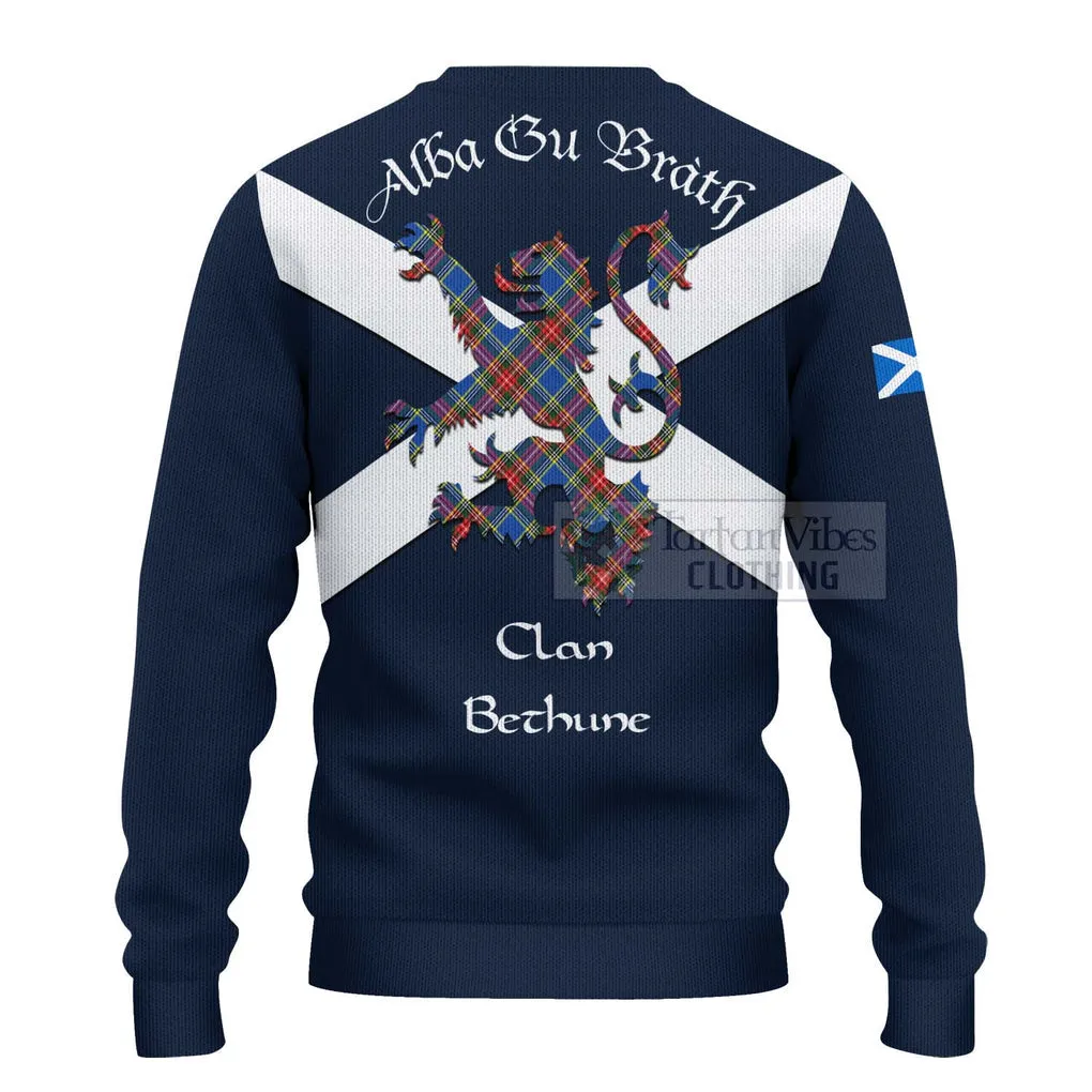 Bethune Tartan Lion Rampant Ugly Sweater Proudly Display Your Heritage with Alba Gu Brath and Clan Name