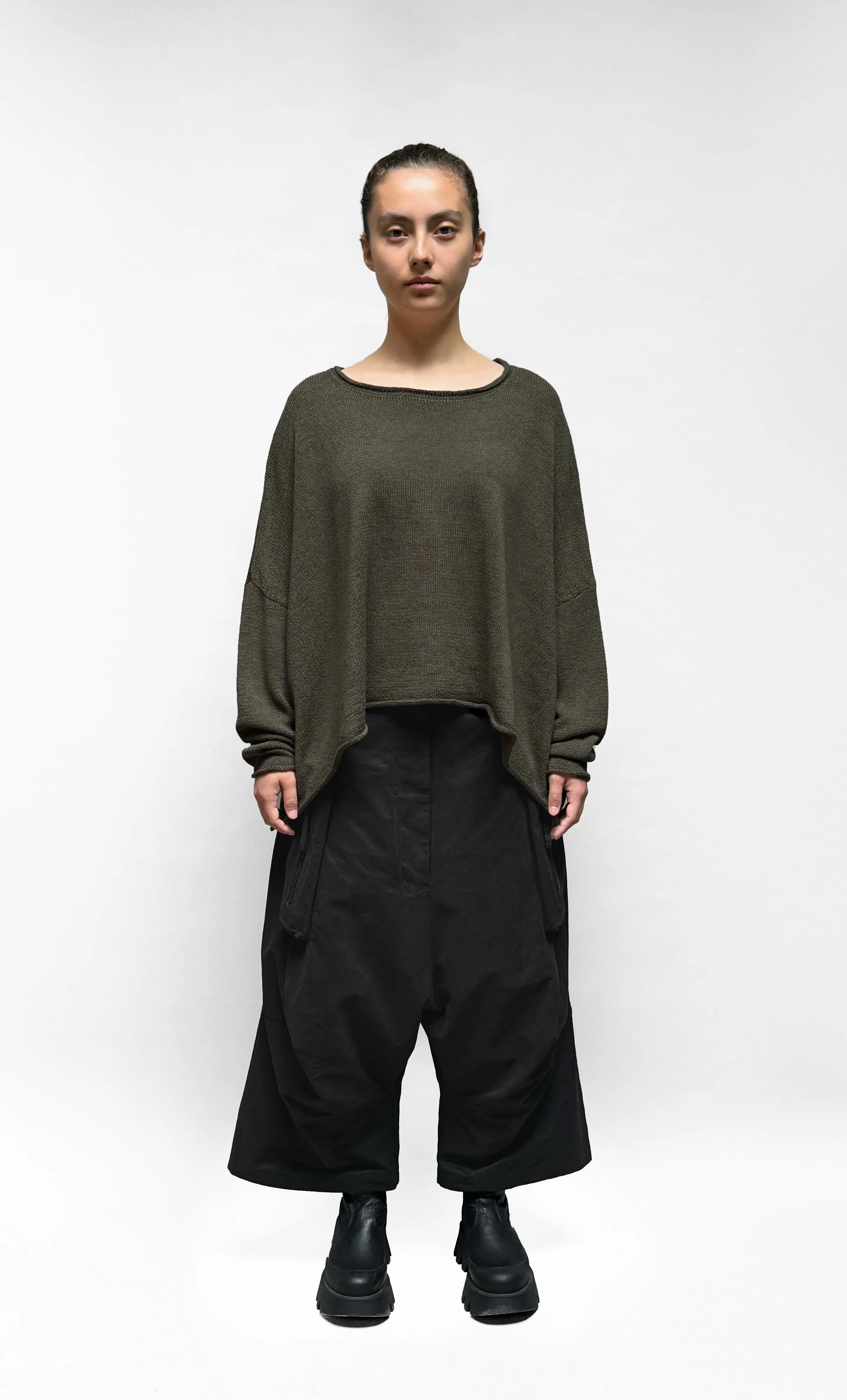 BLACK LABEL Boxy Knit Pullover in Jungle