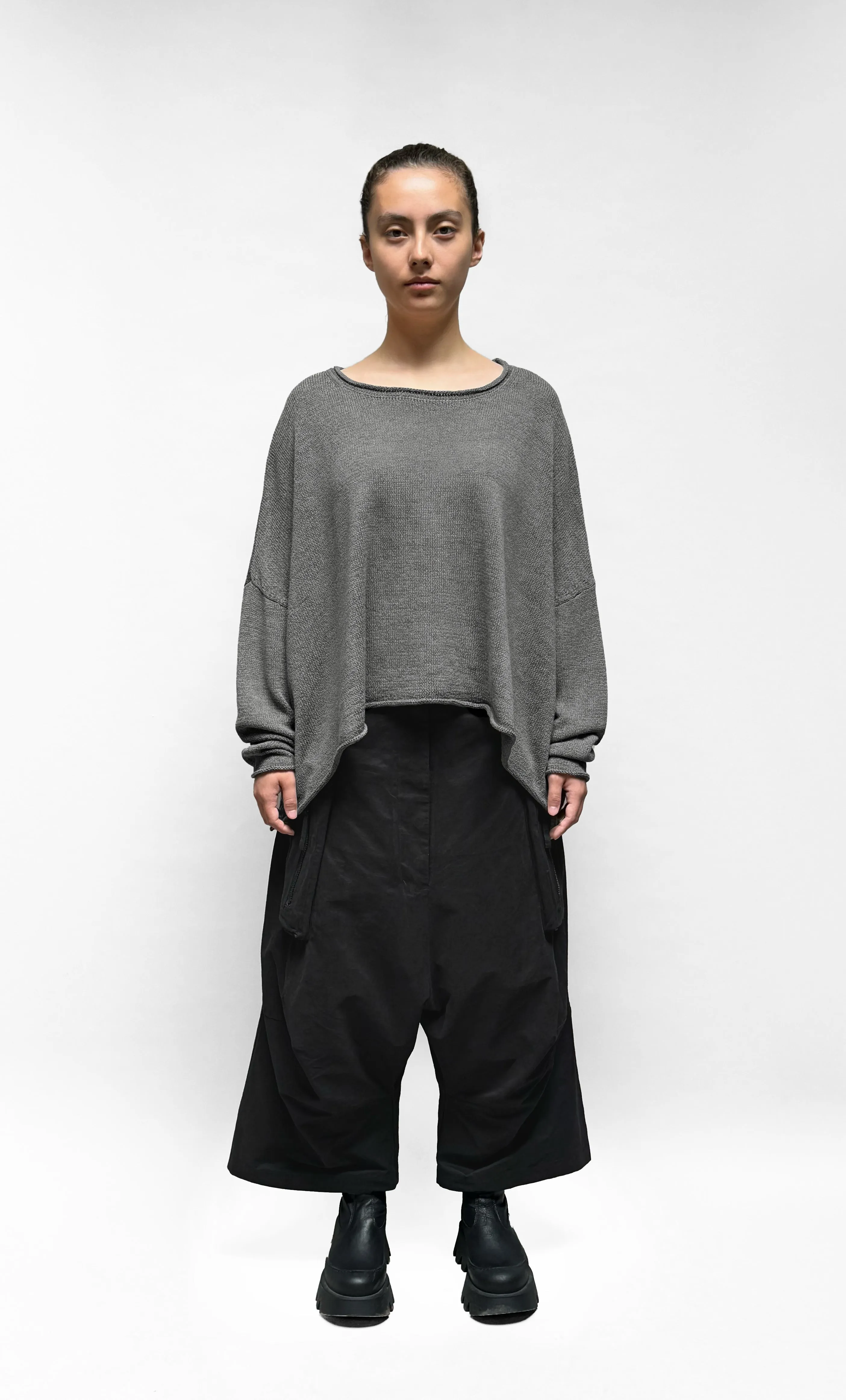 BLACK LABEL Boxy Knit Pullover in Rock