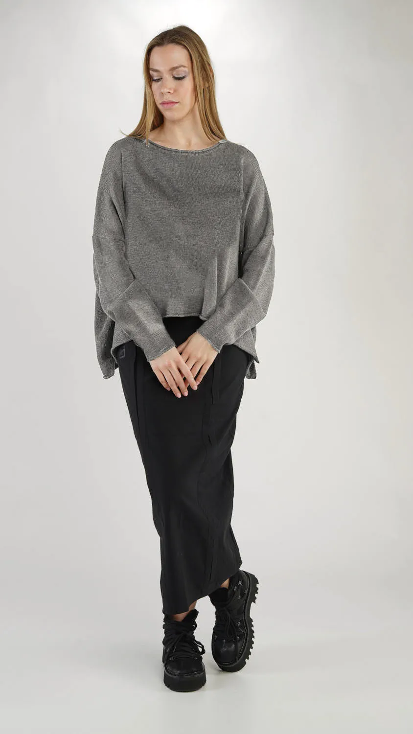 BLACK LABEL Boxy Knit Pullover in Rock