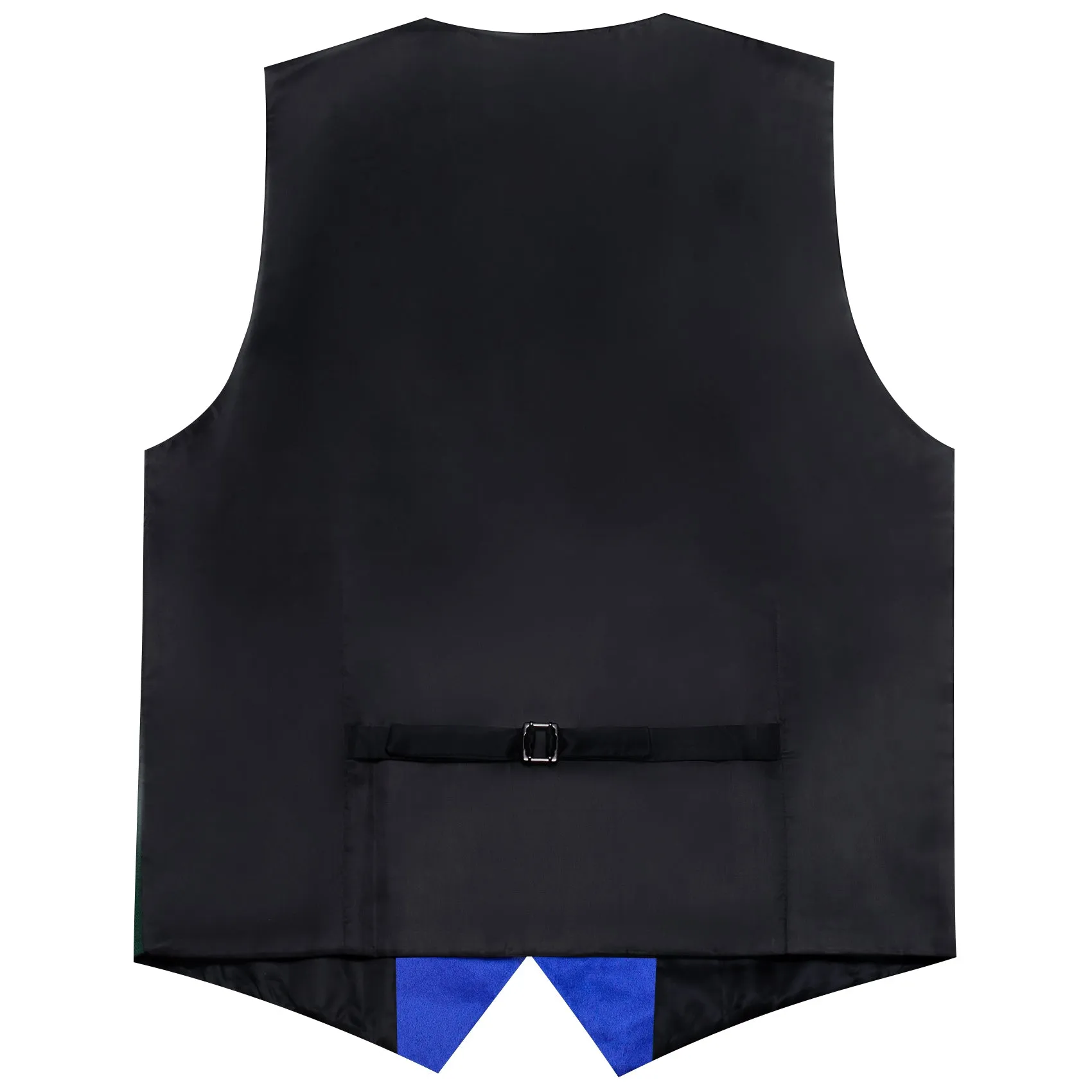 Blue Solid Jacquard Men's Collar Vest