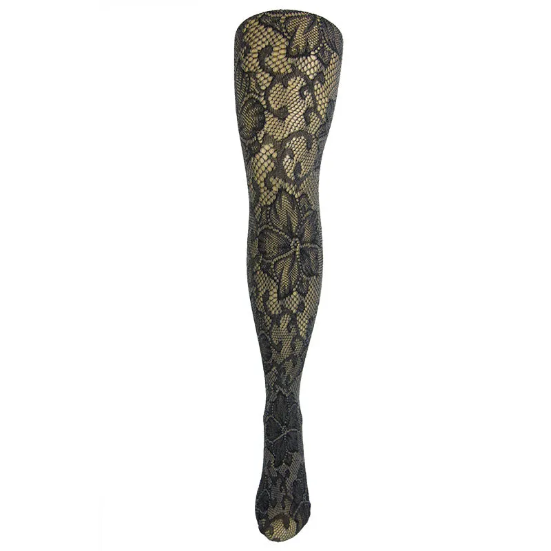 Bold Floral Pattern Soft Stretch Fishnet Tights