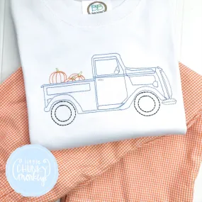 Boy Shirt- Vintage Stitch Truck filled with Pumpkins