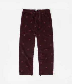 Bronze 56K All Over Embroidered Pants - Maroon