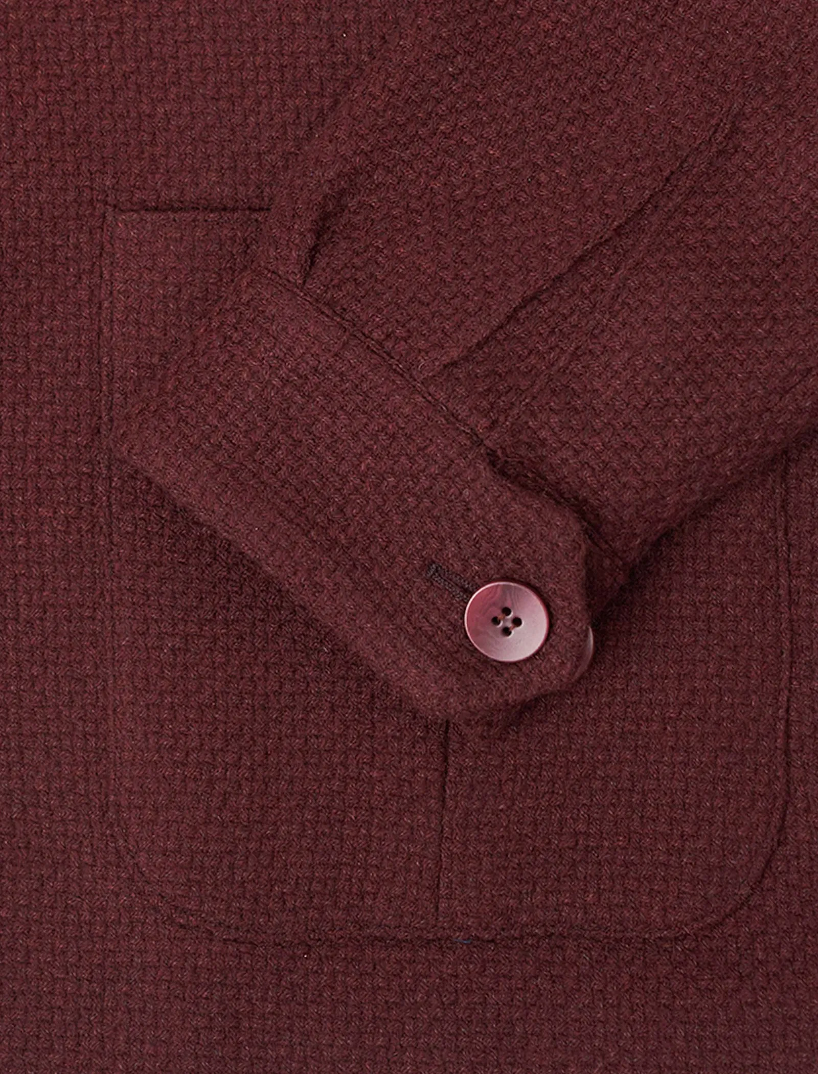 Burgundy Basket Weave Wool & Cashmere Shacket