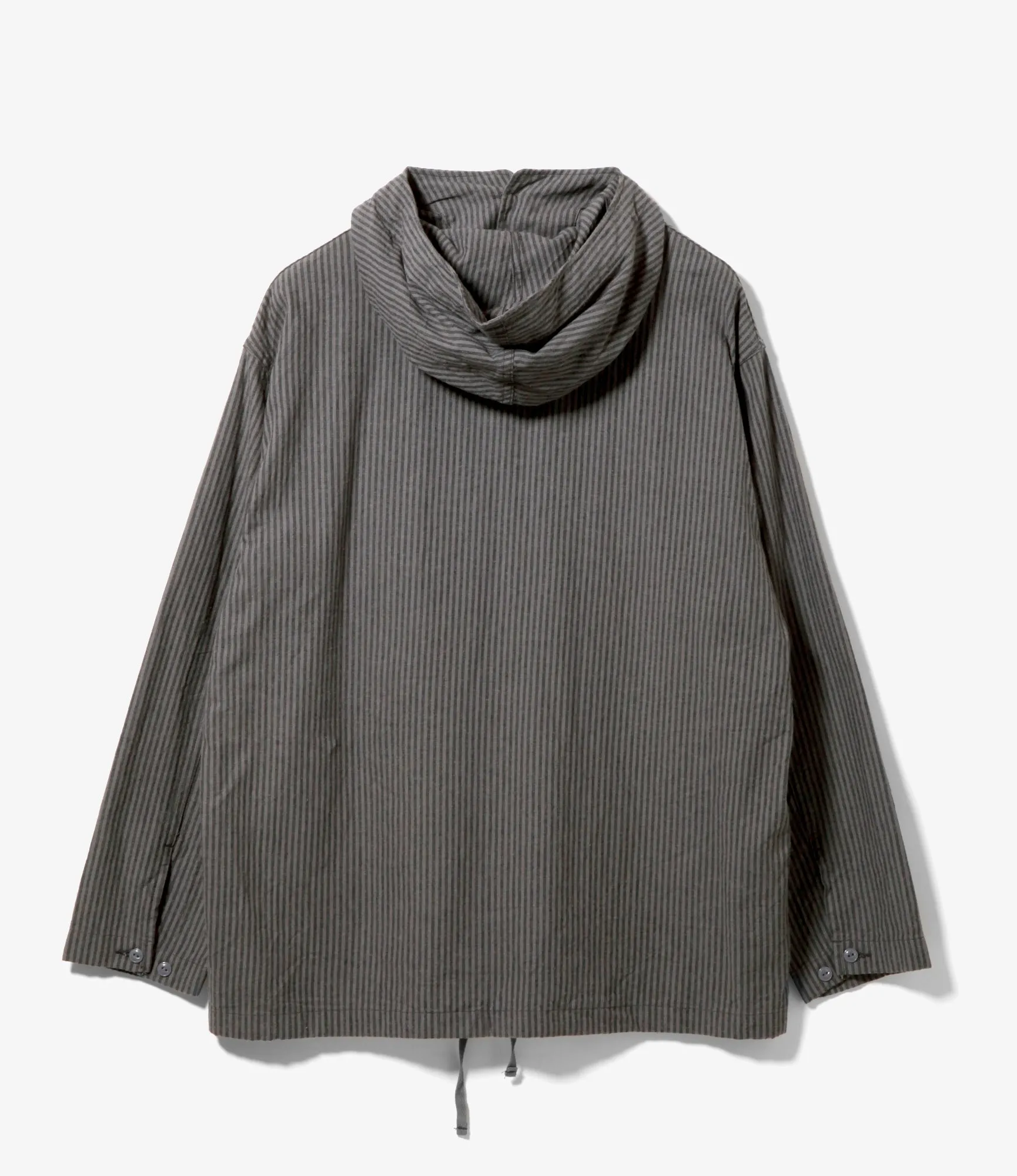 Cagoule Shirt – Charcoal/Grey Stripe Linen Cotton