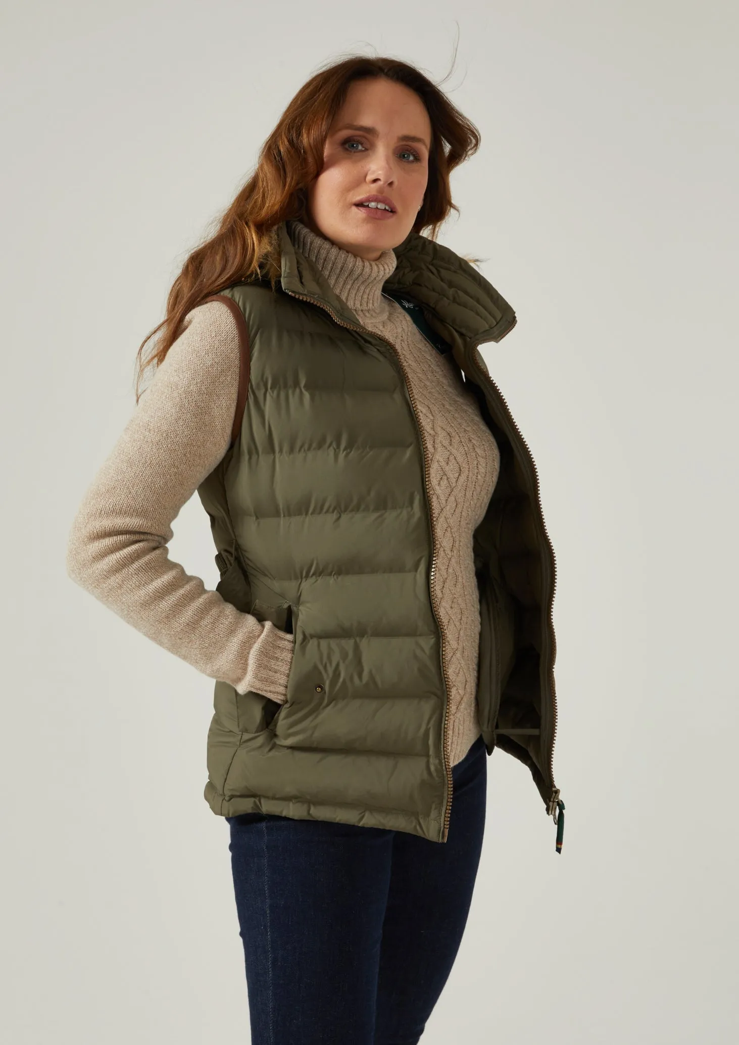 Calsall Ladies Olive Gilet - Regular Fit