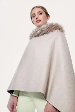 Cape with fox trim