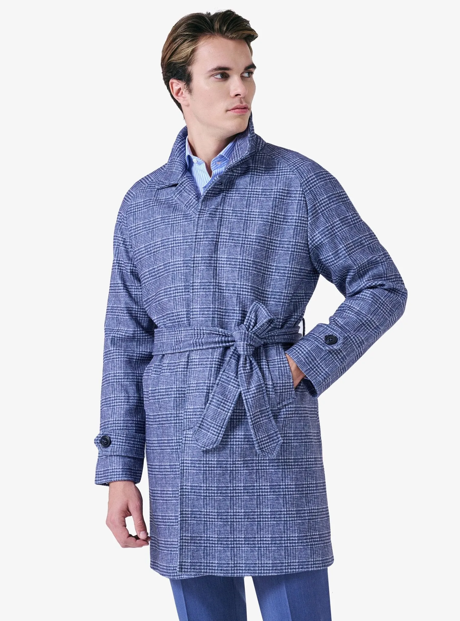 Cappotto in lana cashmere principe di galles - Tomas