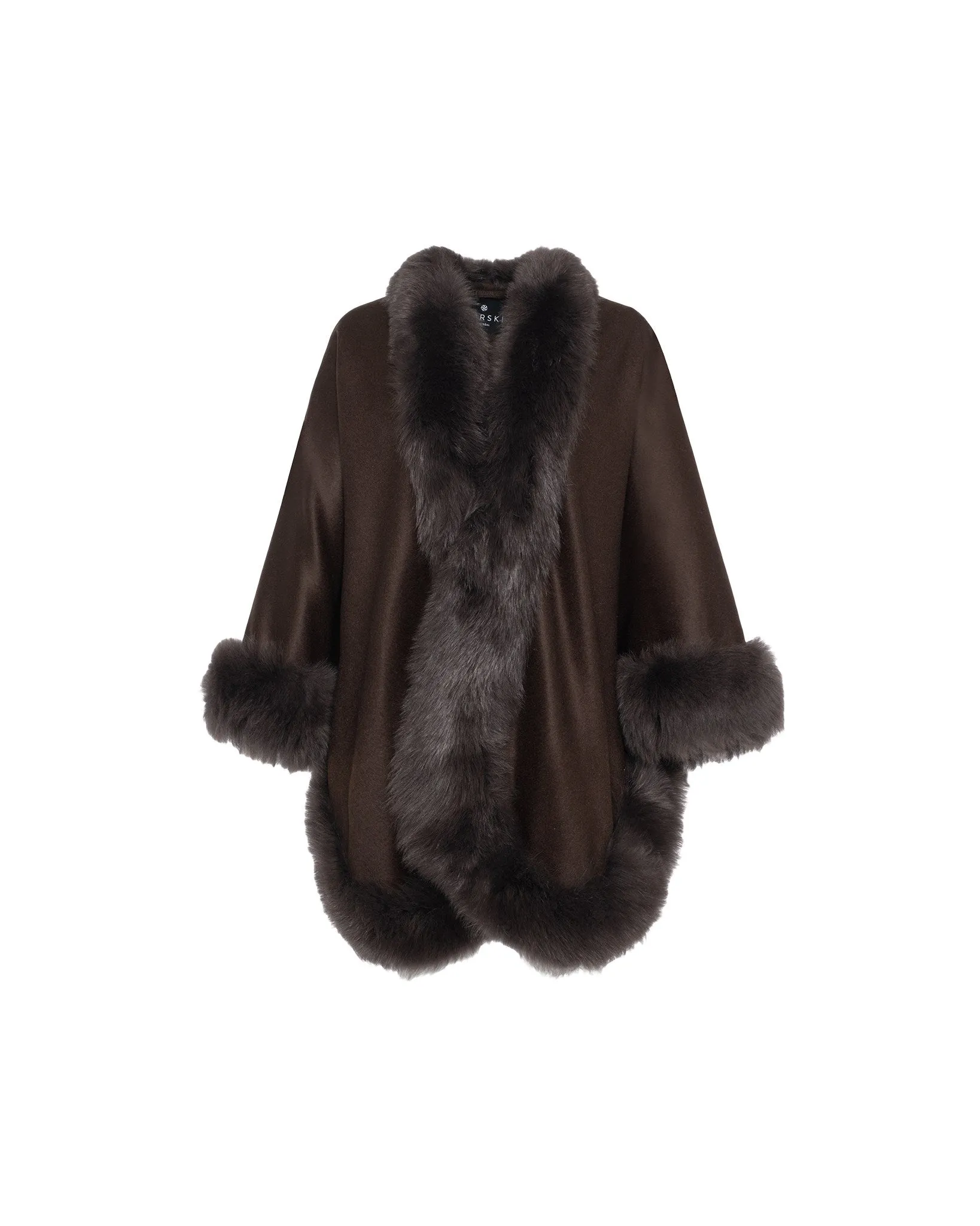 Cashmere Cape with Toscana Shearling Lamb Trim