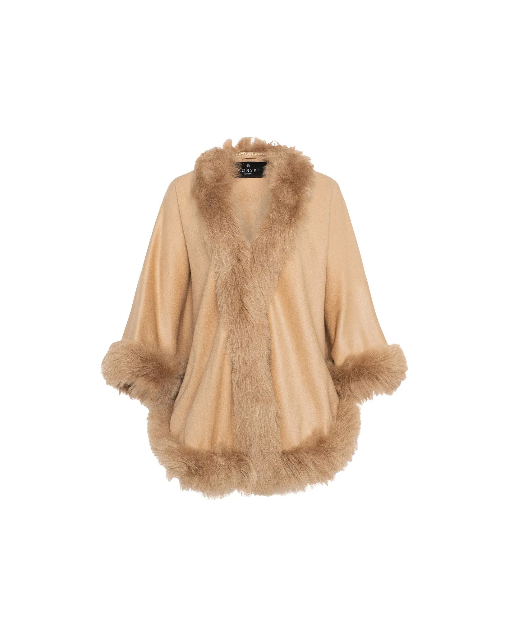 Cashmere Cape with Toscana Shearling Lamb Trim