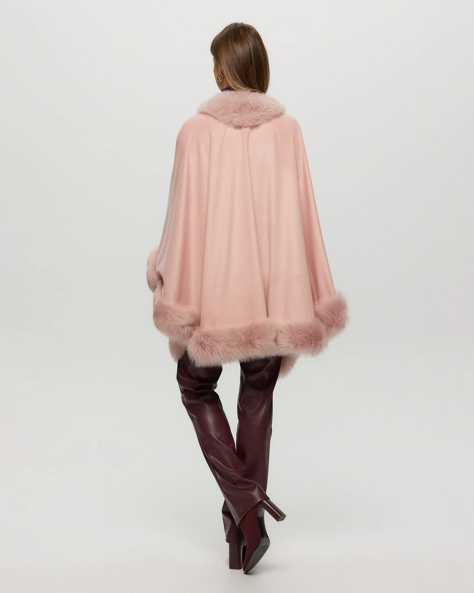 Cashmere Cape with Toscana Shearling Lamb Trim