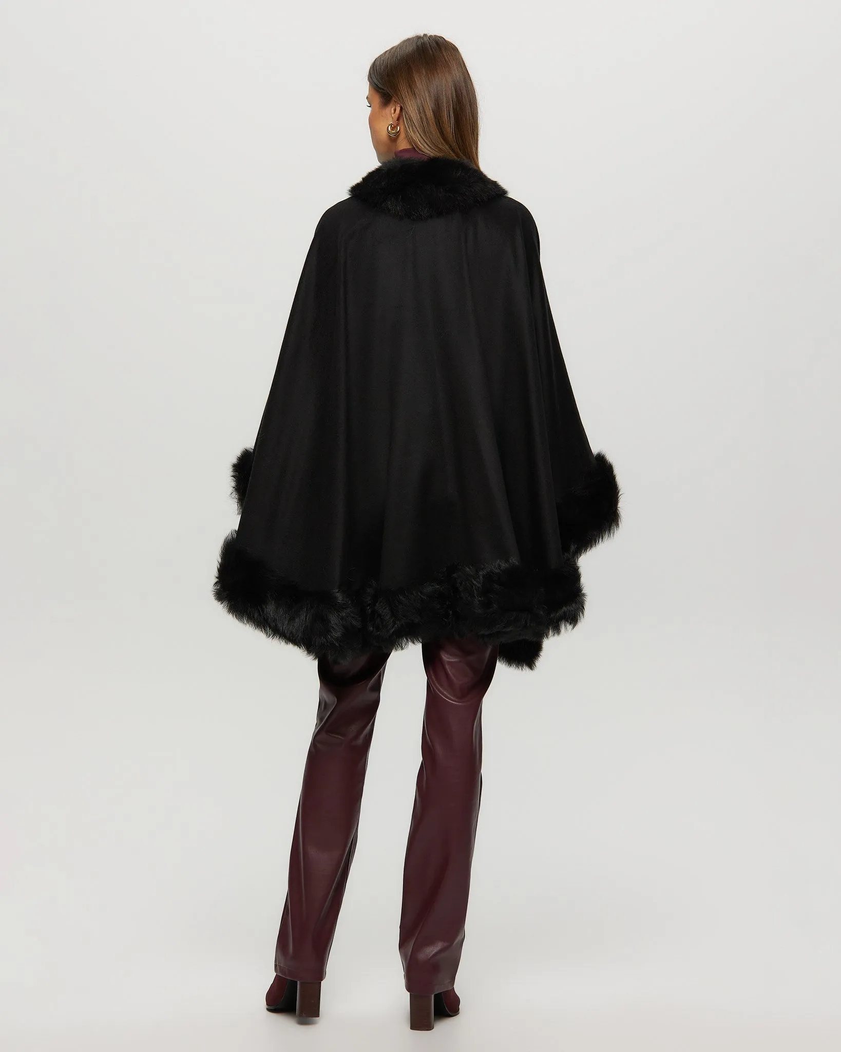 Cashmere Cape with Toscana Shearling Lamb Trim