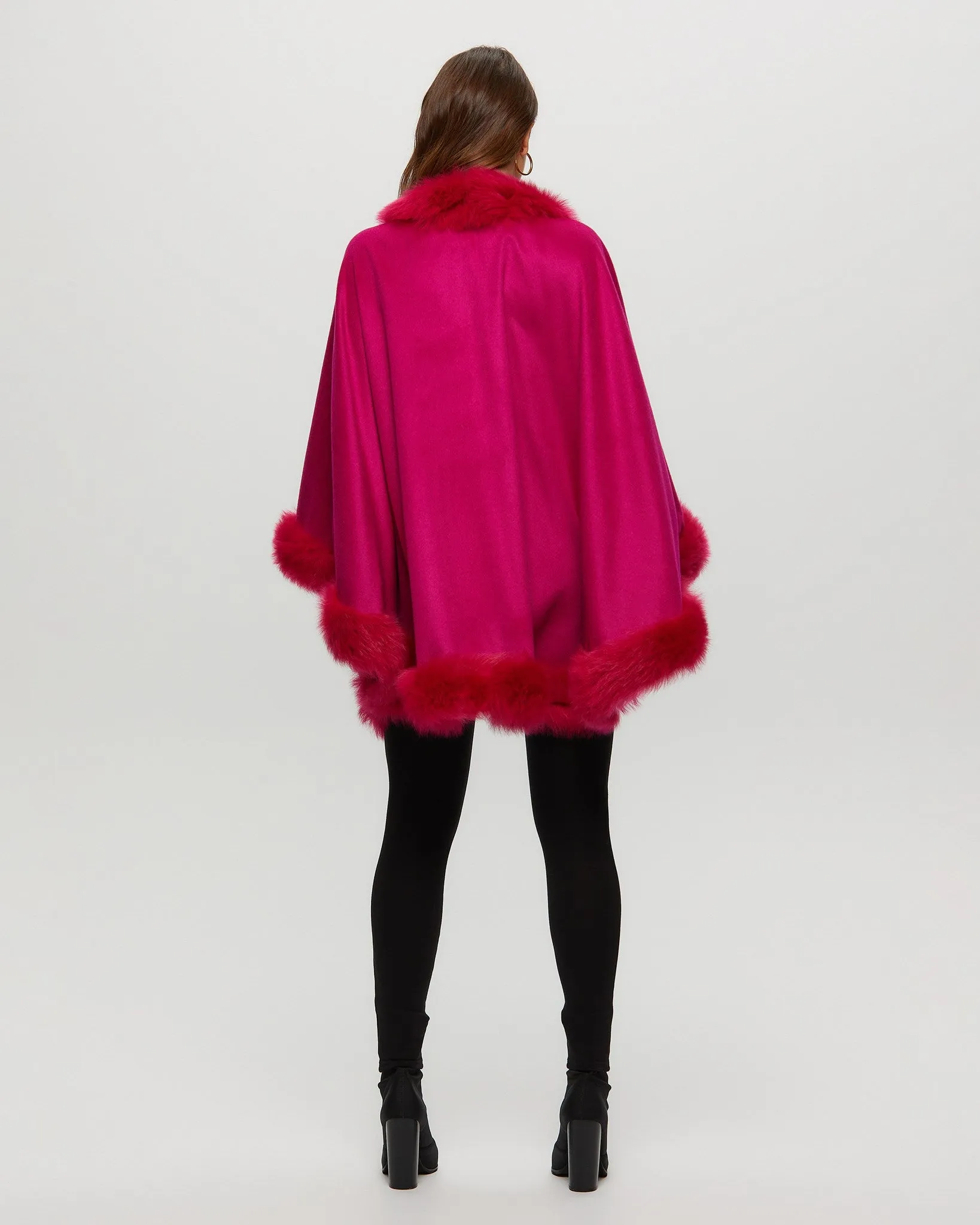 Cashmere Cape with Toscana Shearling Lamb Trim