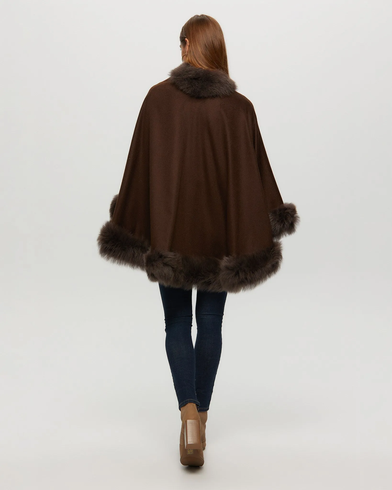 Cashmere Cape with Toscana Shearling Lamb Trim