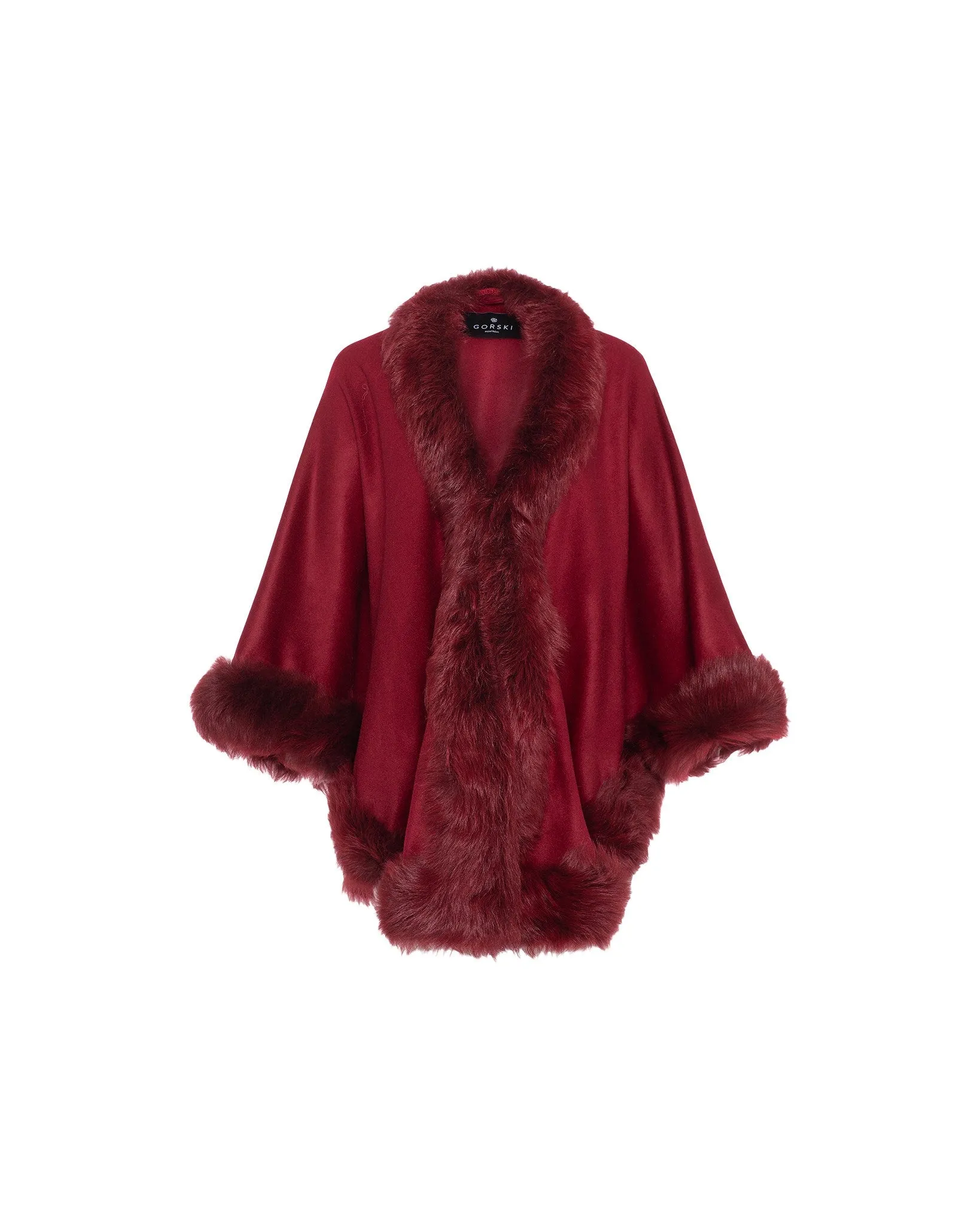 Cashmere Cape with Toscana Shearling Lamb Trim