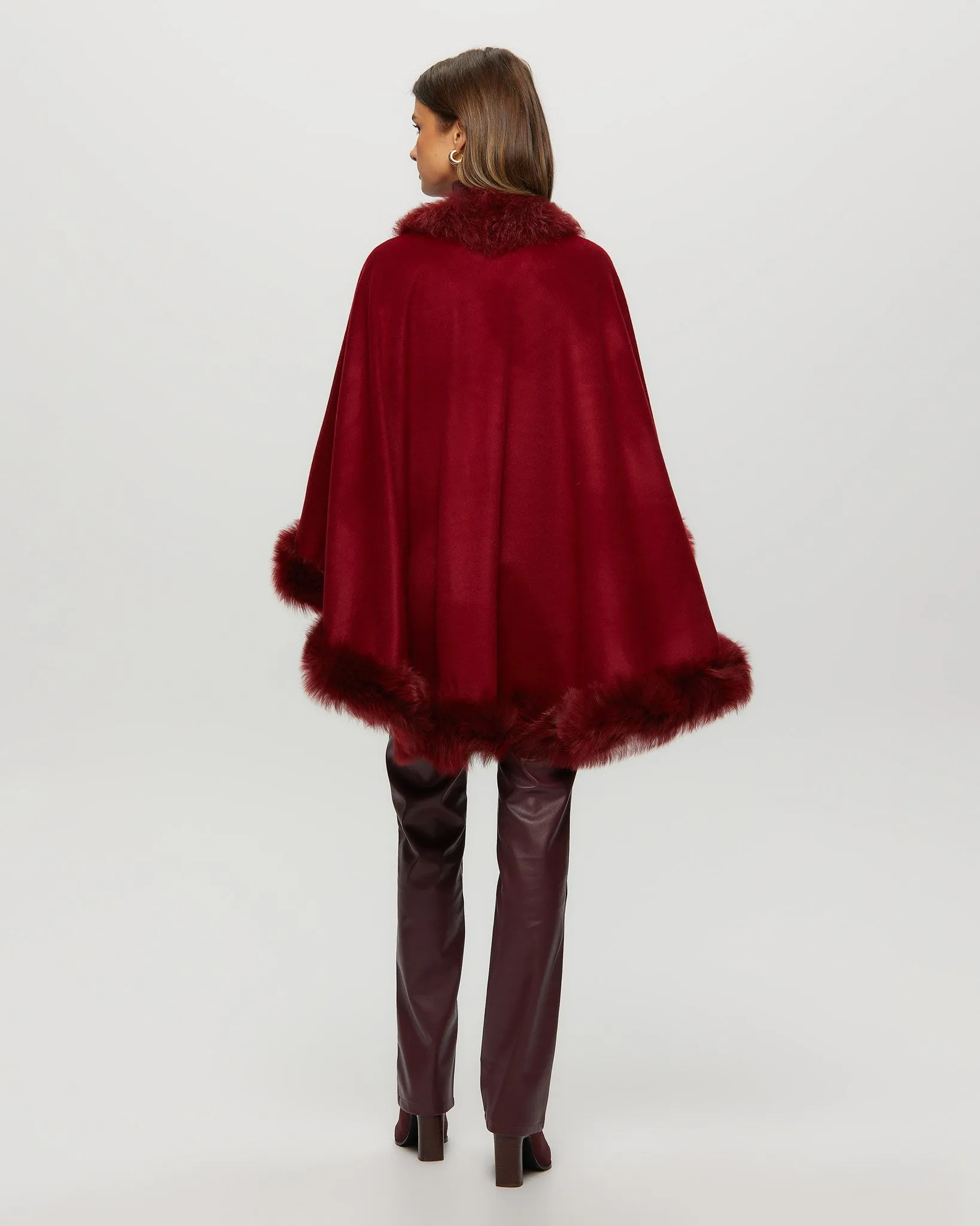 Cashmere Cape with Toscana Shearling Lamb Trim