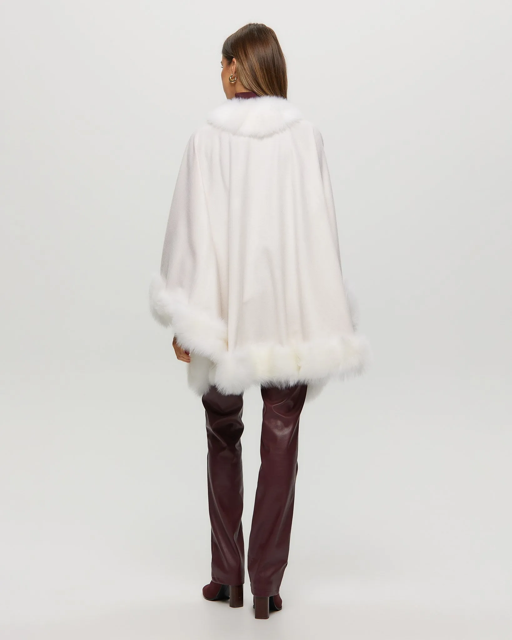 Cashmere Cape with Toscana Shearling Lamb Trim