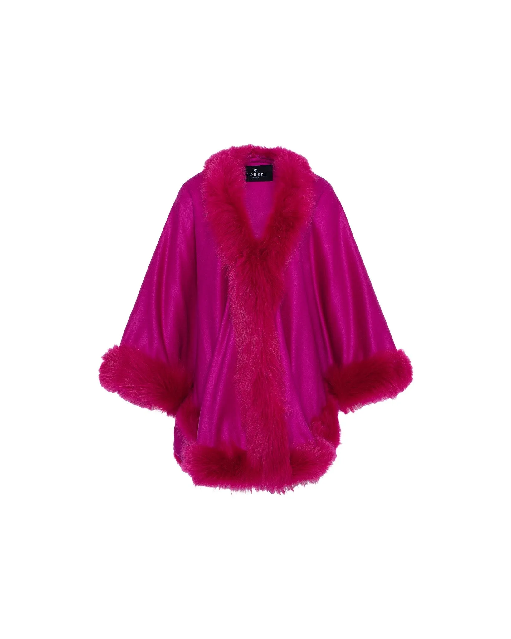 Cashmere Cape with Toscana Shearling Lamb Trim