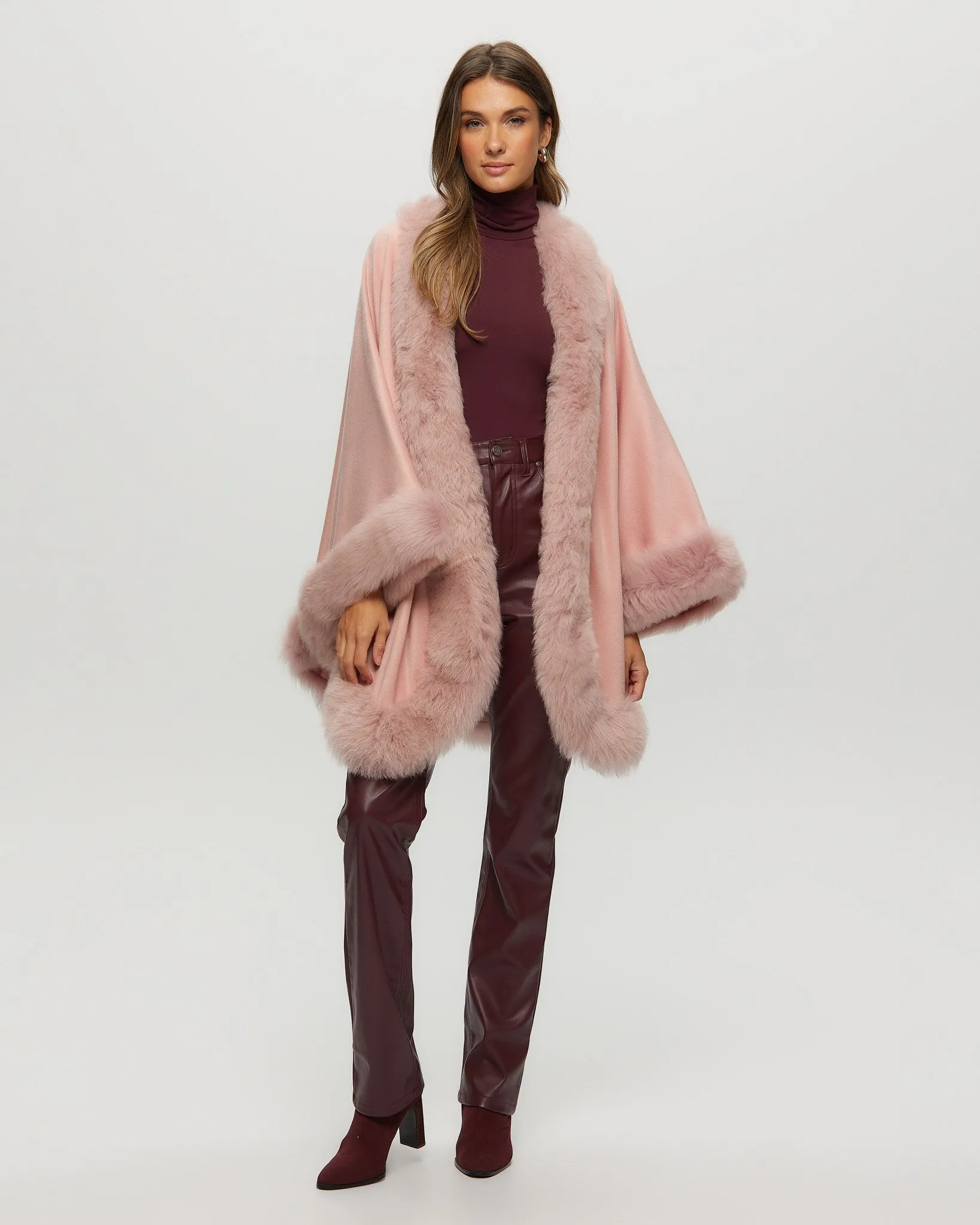 Cashmere Cape with Toscana Shearling Lamb Trim