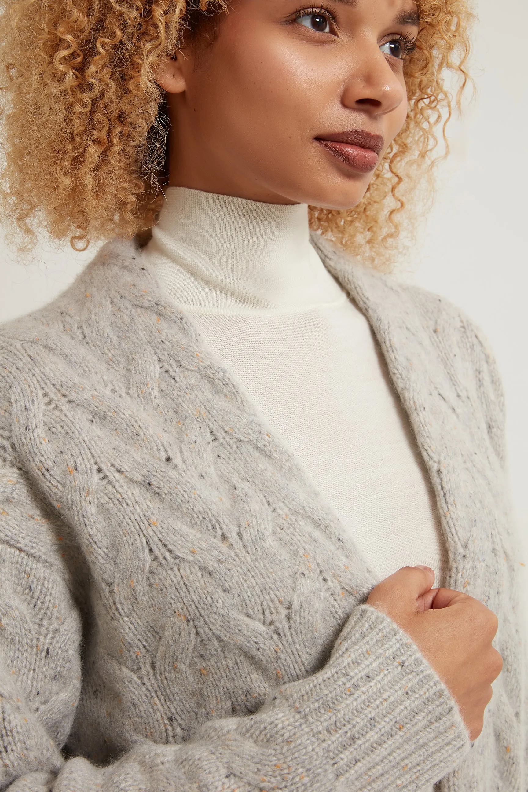 Celia Cable Cashmere Cardigan