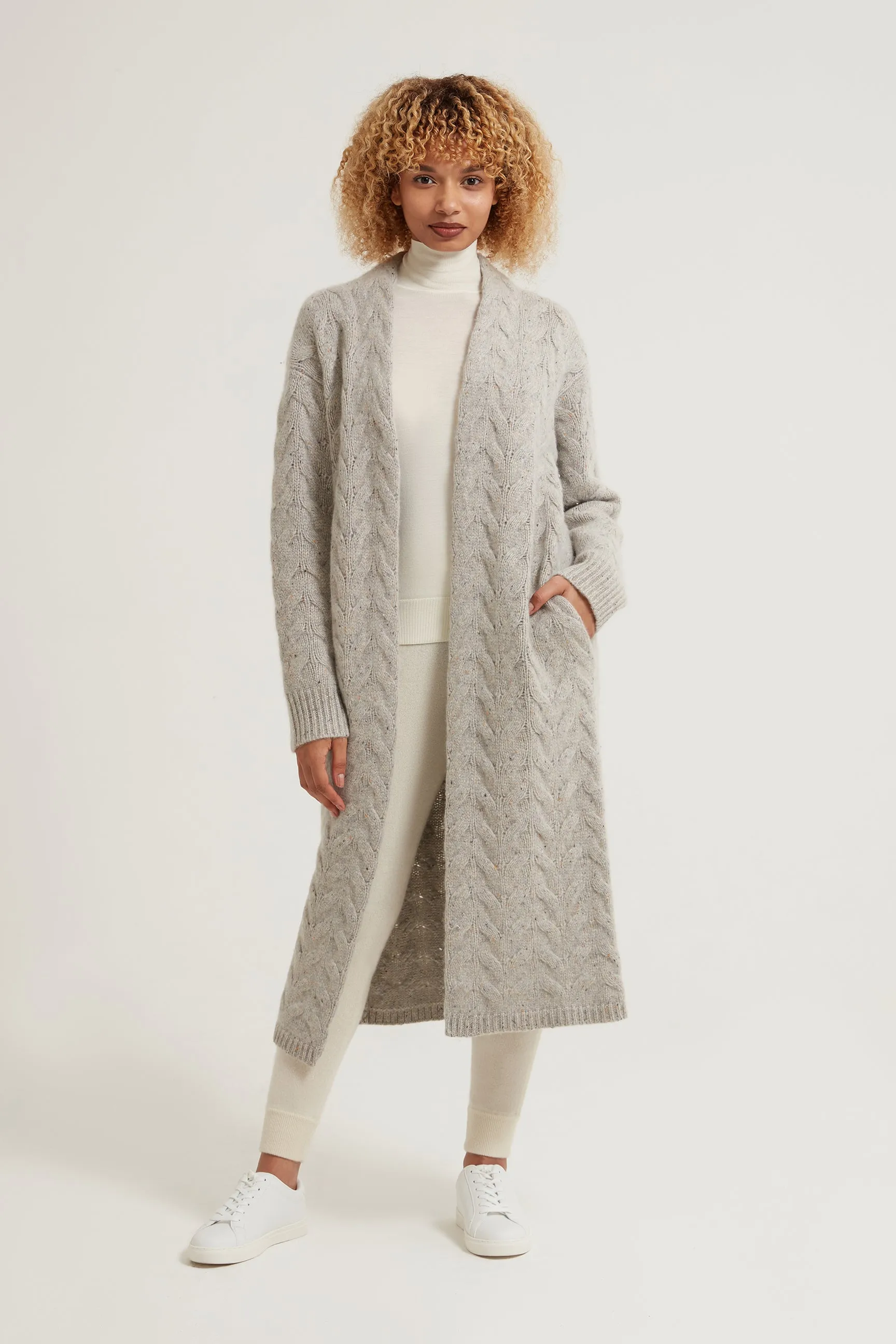 Celia Cable Cashmere Cardigan