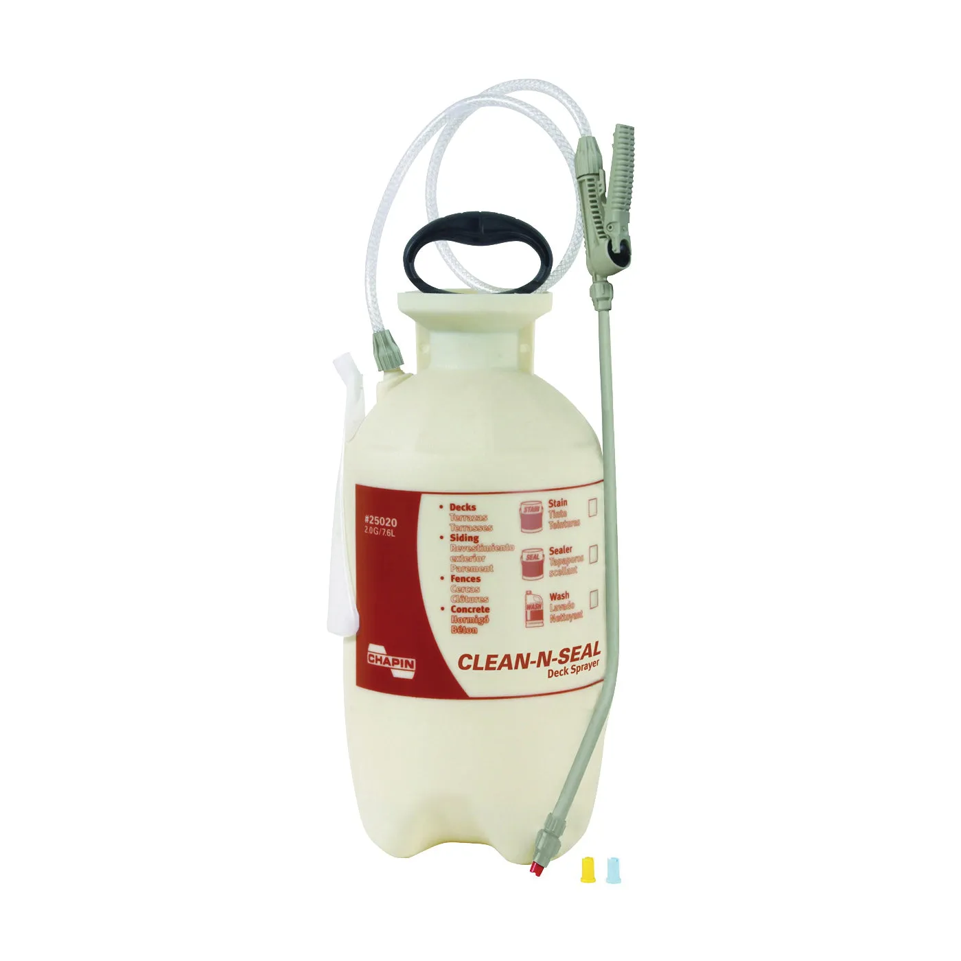 CHAPIN Clean 'N Seal 25020 Compression Sprayer, 2 gal Tank, Poly Tank, 34 in L Hose