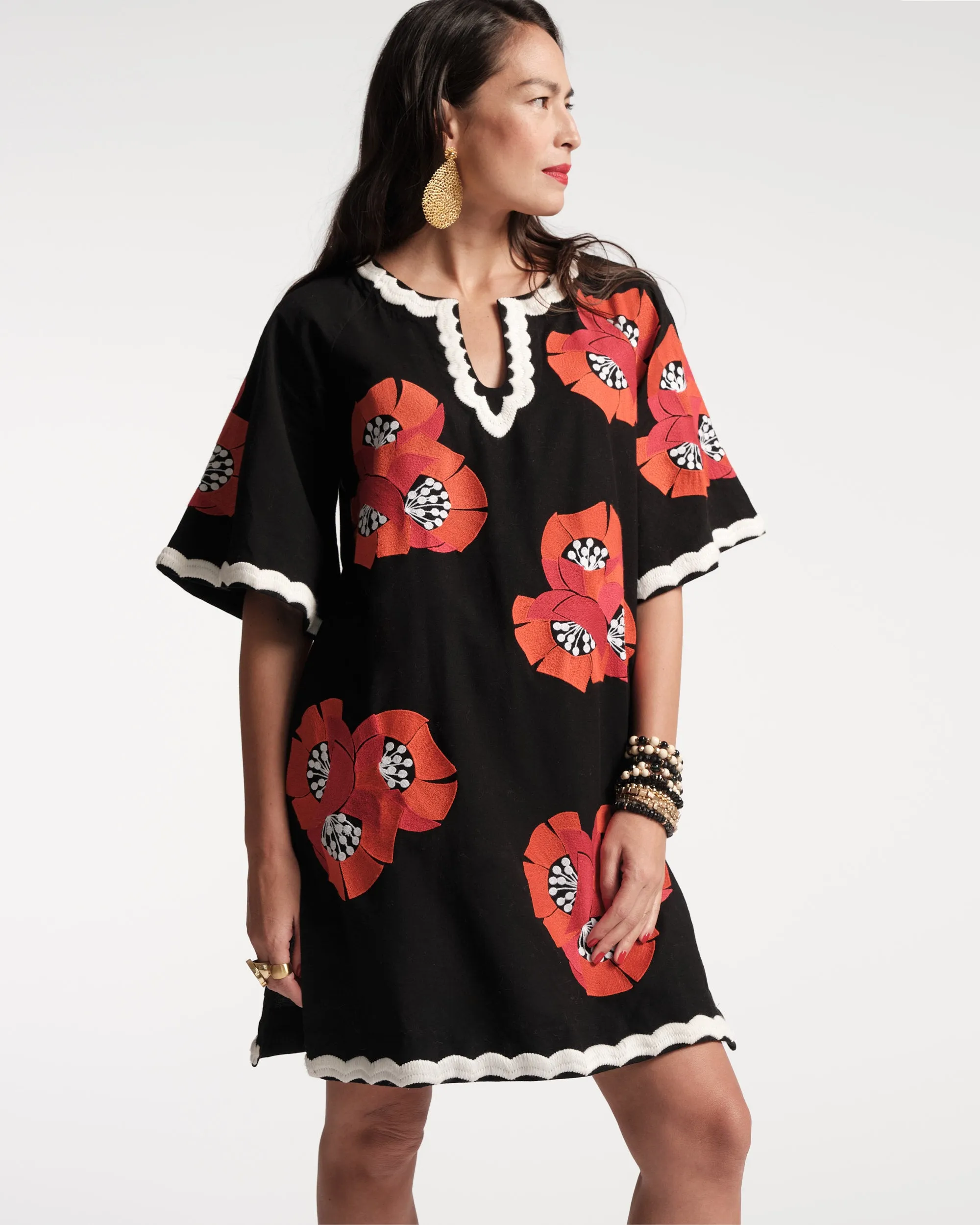 Charming Caftan Mini Japanese Poppy