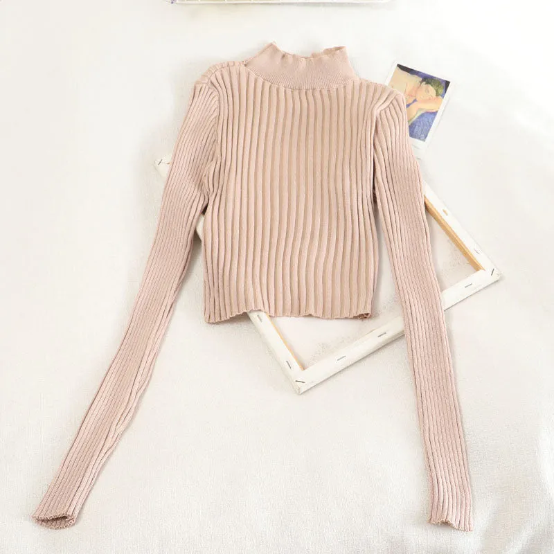 Chic long sleeve crop sweater  1479