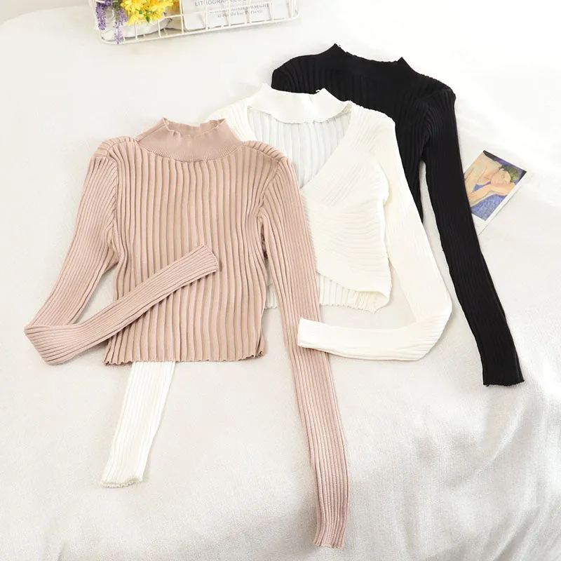 Chic long sleeve crop sweater  1479