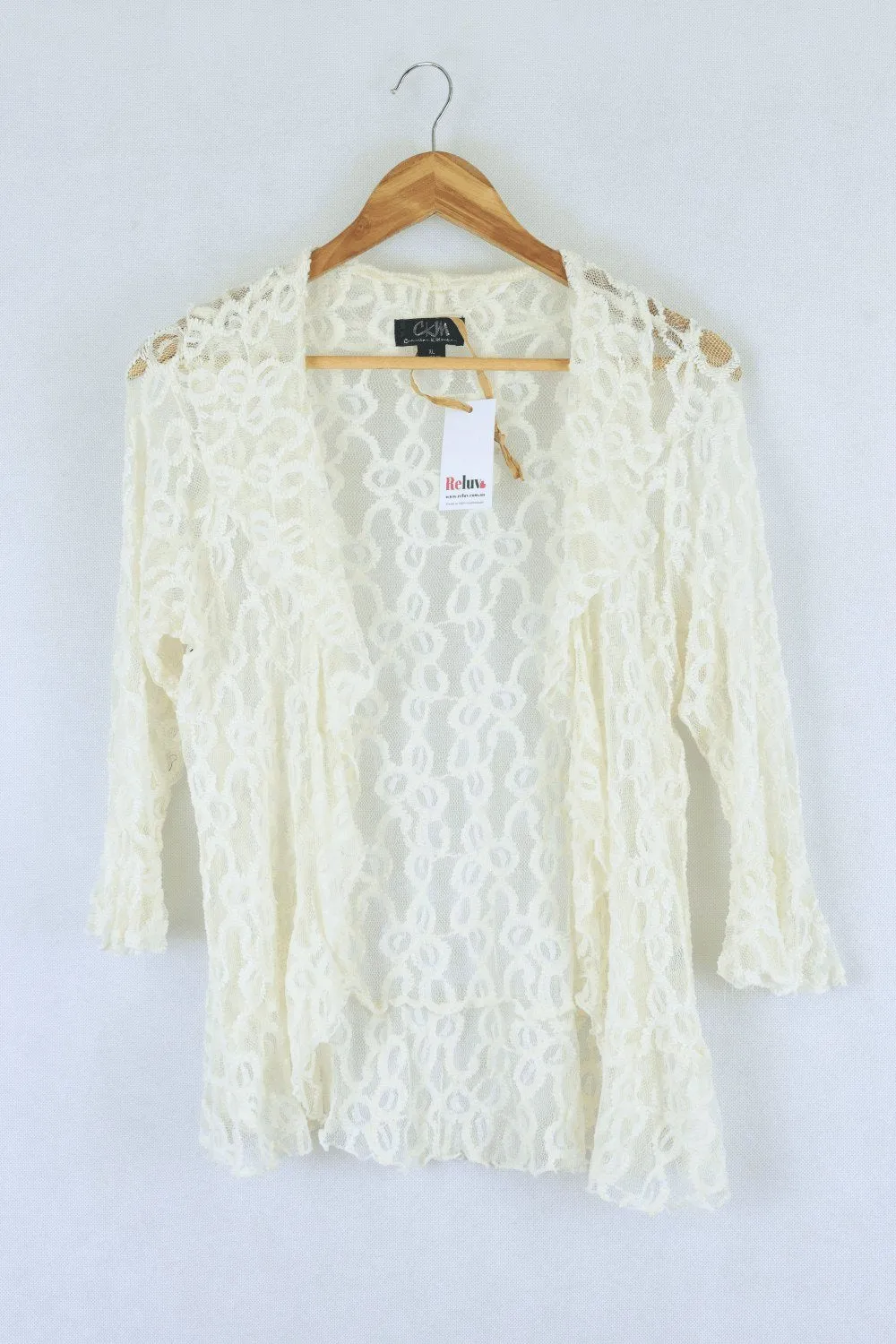 Ckm White Lace Cardigan XL