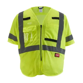 Class 3 High Visibility Yellow Mesh Safety Vest - S/M