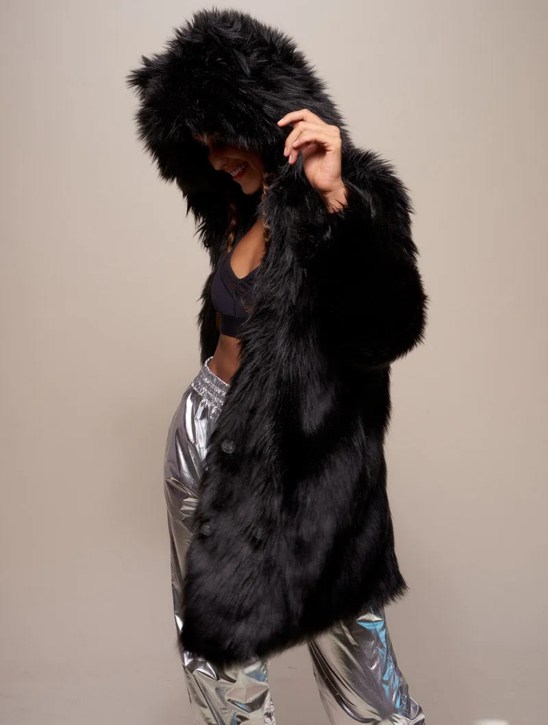 Classic Women's Faux Fur Coat | Black Wolf