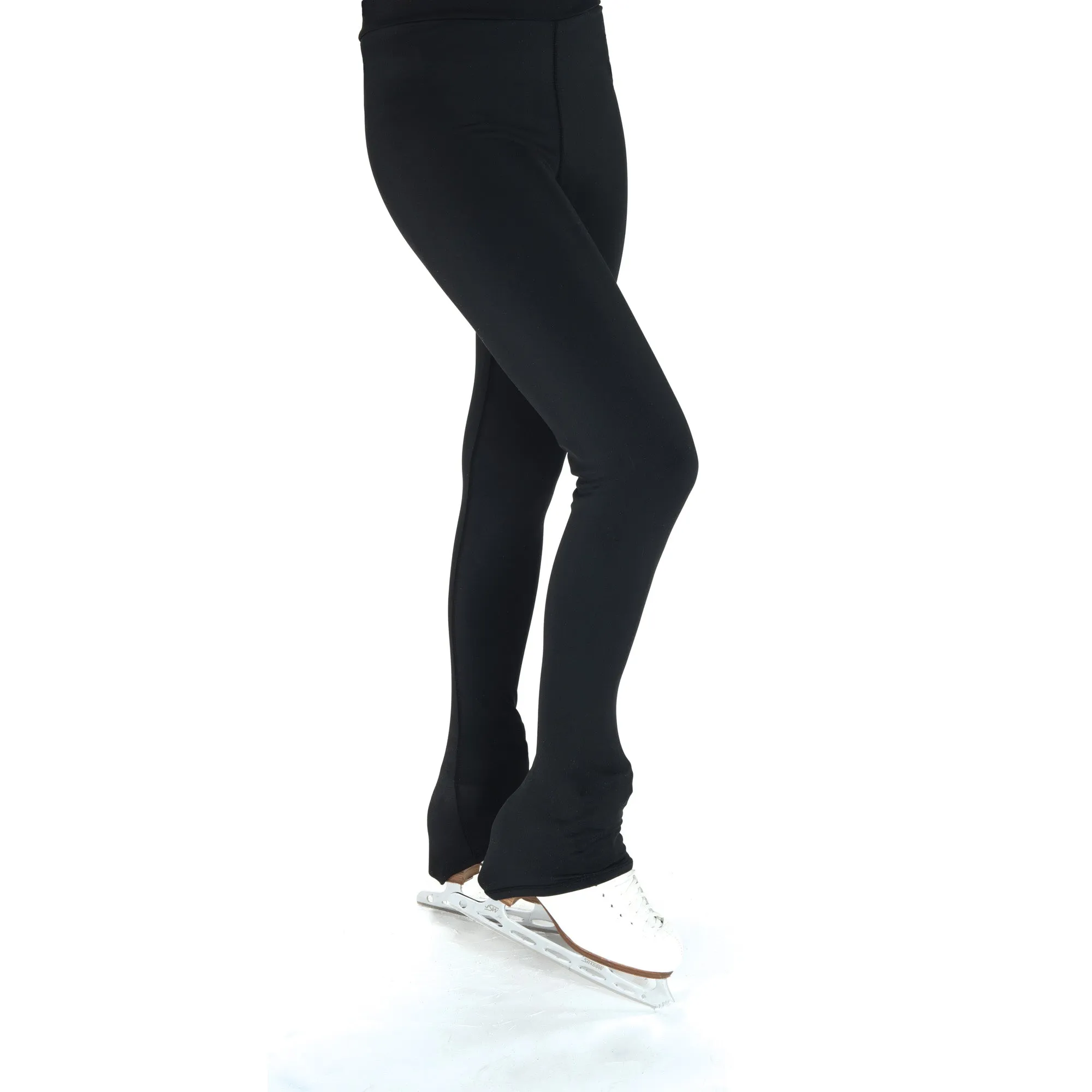 Competition Figure Skating Black Supplex Heel Leggings